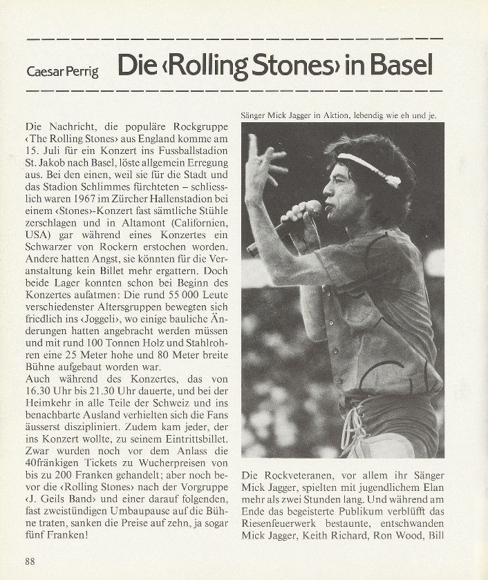 Die ‹Rolling Stones› in Basel – Seite 1