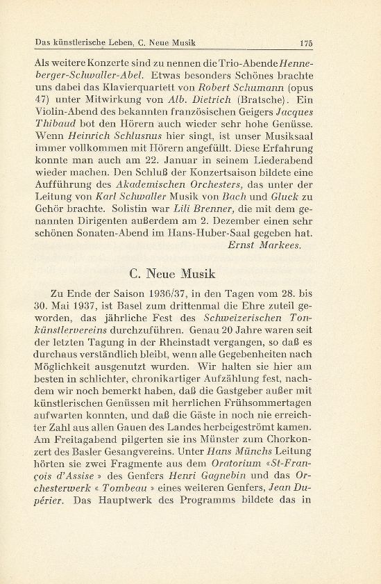 Das künstlerische Leben in Basel vom 1. Oktober 1936 bis 30. September 1937 – Seite 1