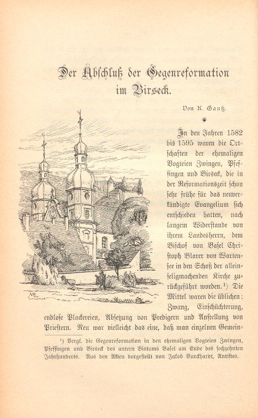 Der Abschluss der Gegenreformation im Birseck – Seite 1