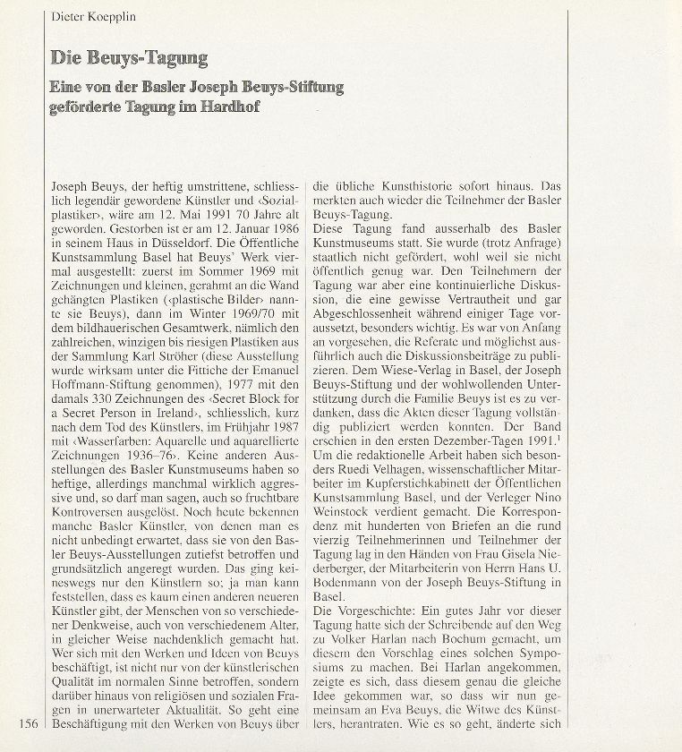 Die Beuys-Tagung – Seite 1