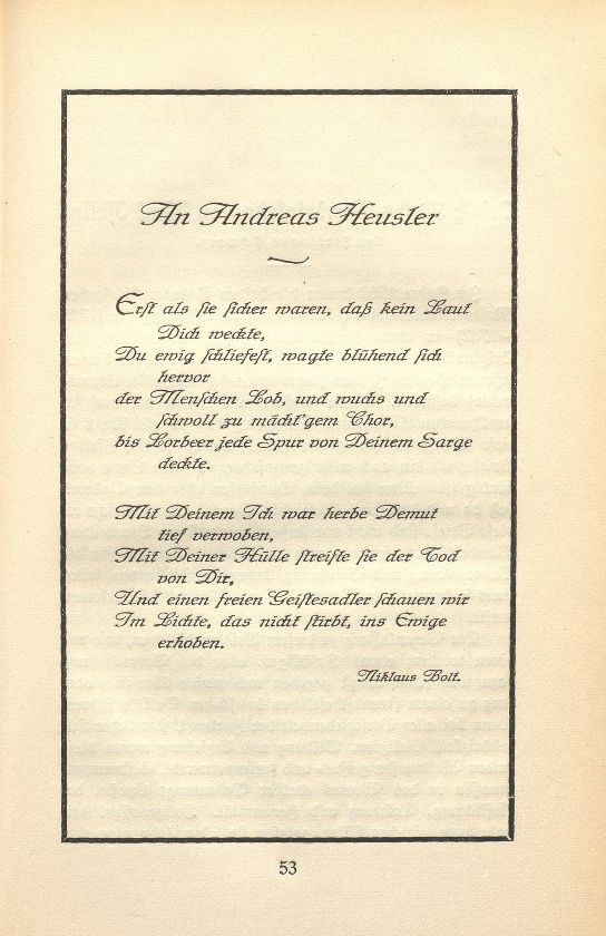 An Andreas Heusler [Gedicht] – Seite 1