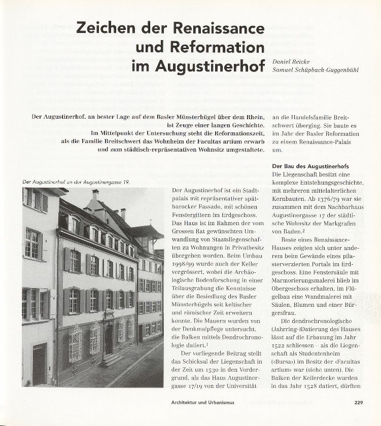 Zeichen der Renaissance und Reformation im Augustinerhof – Seite 1