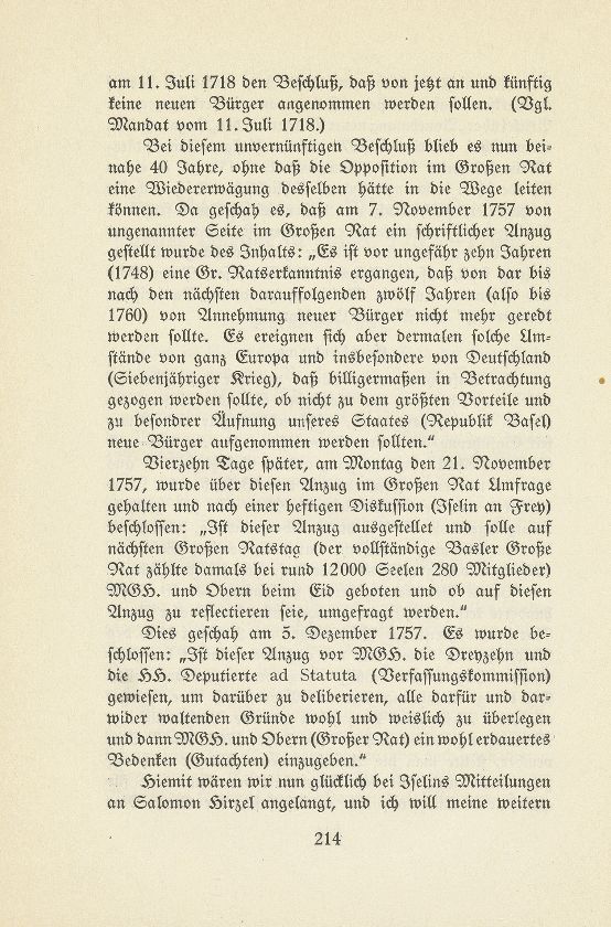 Der Kampf um die Wiederaufnahme neuer Bürger in Basel, 1757-1762 – Seite 3