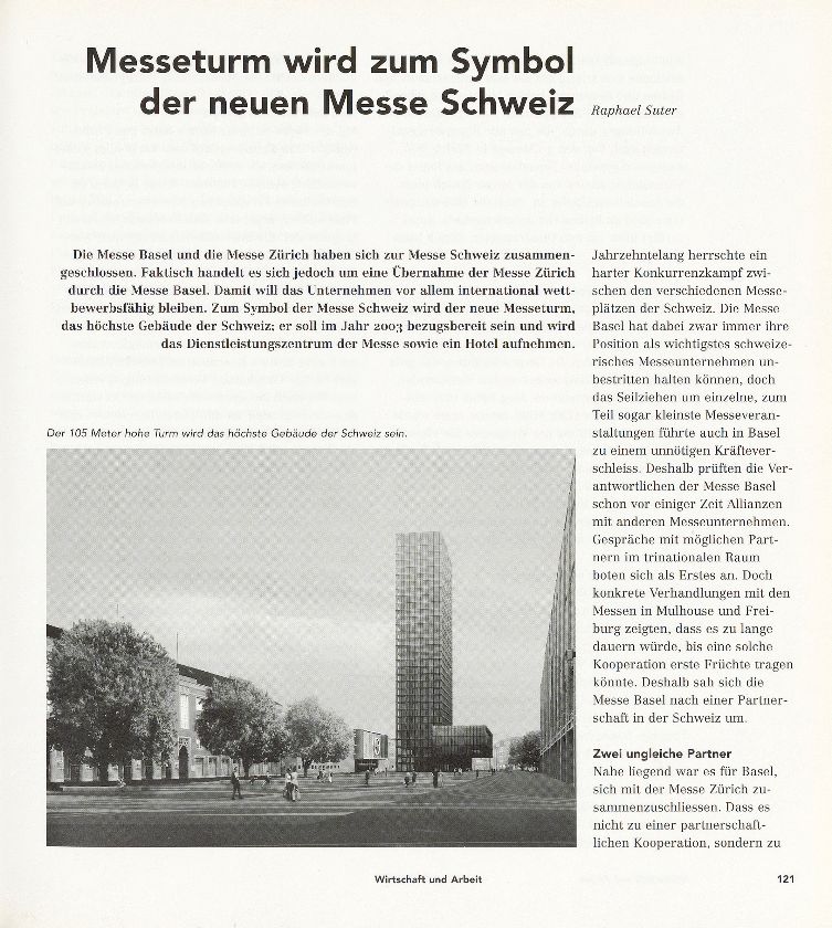 Messeturm wird zum Symbol der neuen Messe Schweiz – Seite 1
