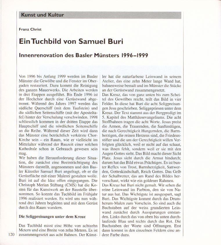 Ein Tuchbild von Samuel Buri – Seite 1