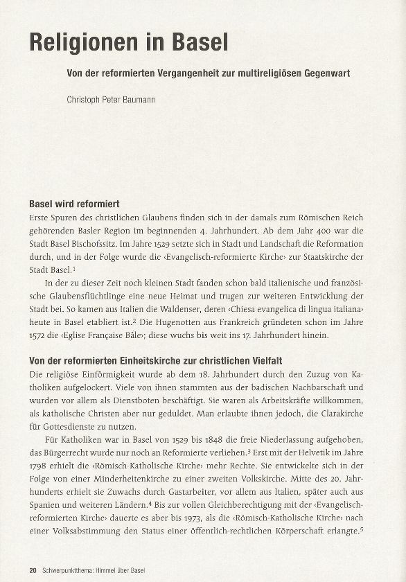 Religionen in Basel – Seite 1