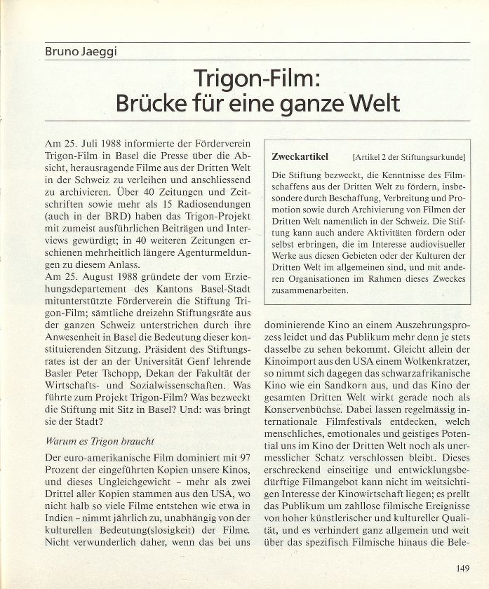 Trigon-Film: Brücke für eine ganze Welt – Seite 1