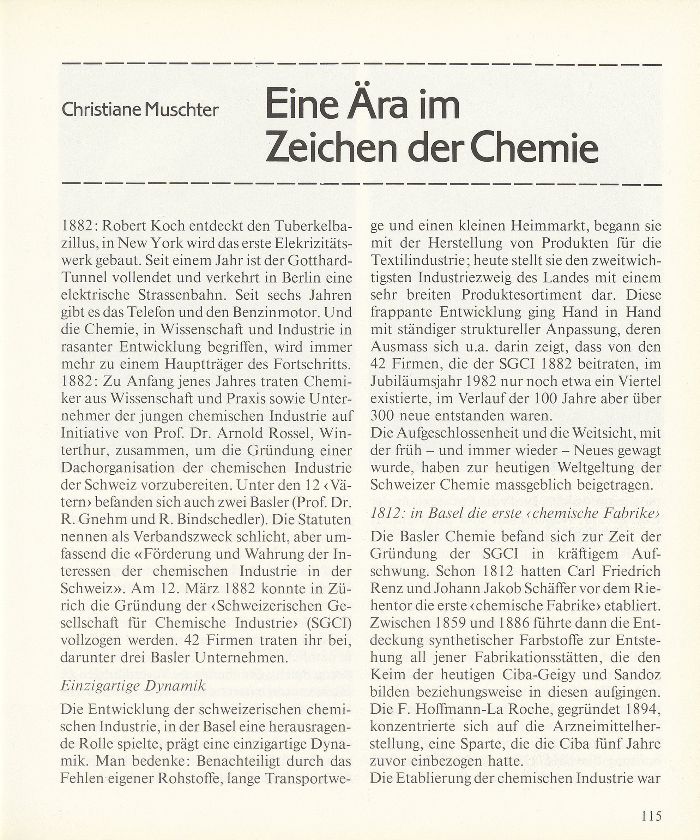 Eine Ära im Zeichen der Chemie – Seite 1