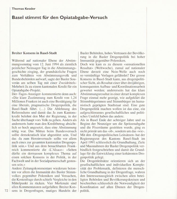 Der Versuch einer legalen Opiatabgabe – Seite 1