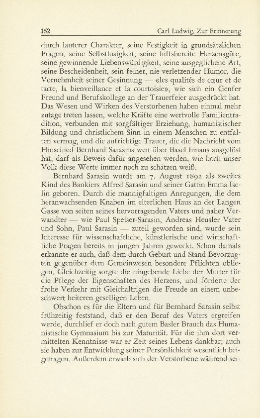 Zur Erinnerung an Bernhard Sarasin-La Roche (7. August 1892 bis 3. Mai 1950) – Seite 2