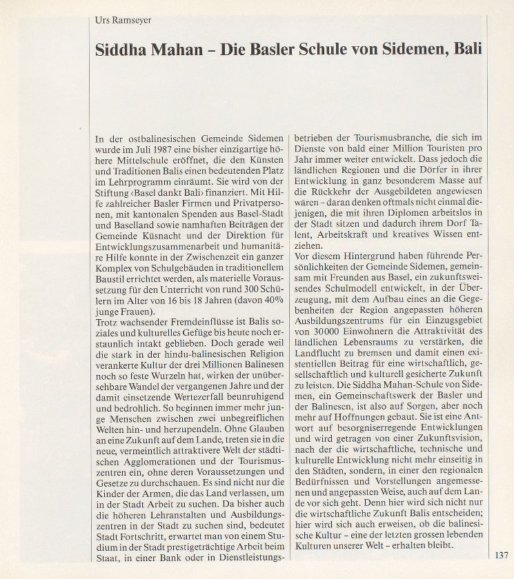 Siddha Mahan – Die Basler Schule von Sidemen, Bali – Seite 1
