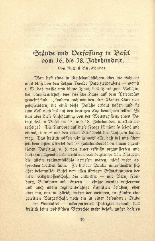 Stände und Verfassung in Basel vom 16. bis 18. Jahrhundert – Seite 1