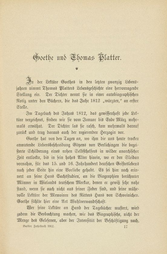 Goethe und Thomas Platter – Seite 1