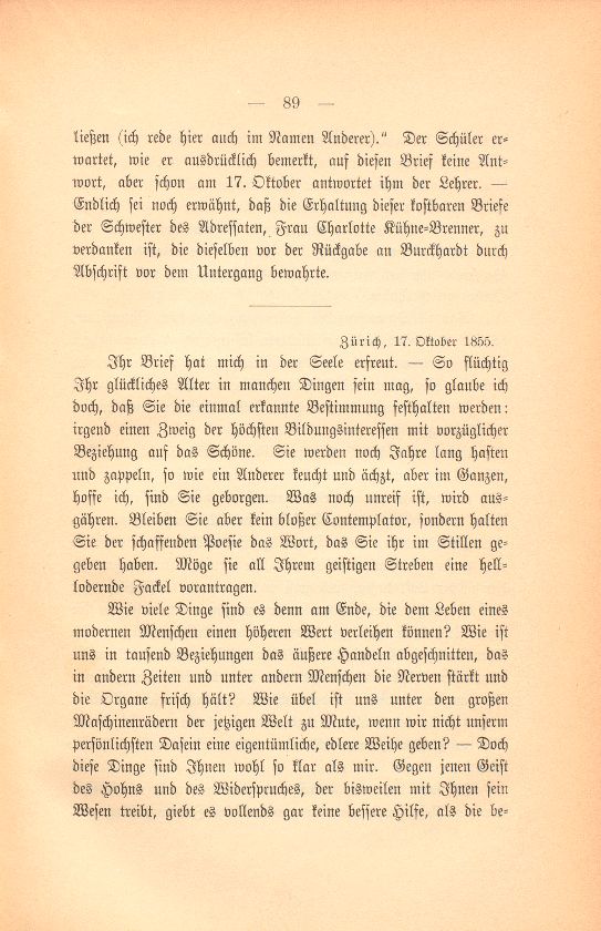 Briefe Jakob Burckhardts an Albert Brenner – Seite 3