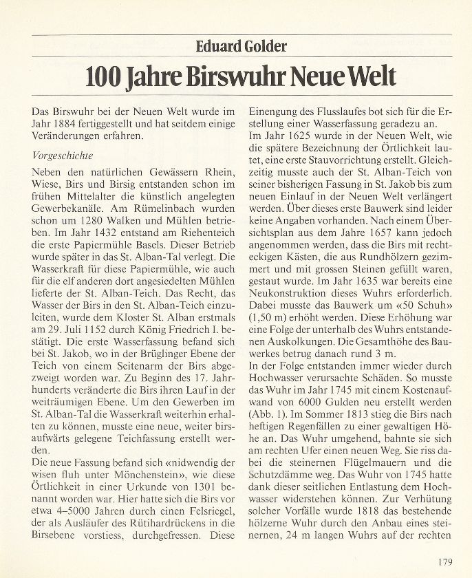 100 Jahre Birswuhr Neue Welt – Seite 1