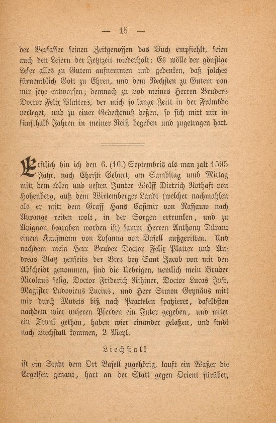Beschreibung Thomä Platters Reyssen, die er von Basell auss in Franckreich gethan hatt anno 1595 – Seite 3