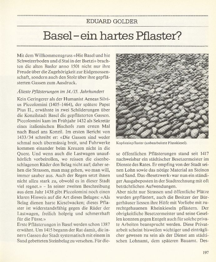 Basel – ein hartes Pflaster? – Seite 1