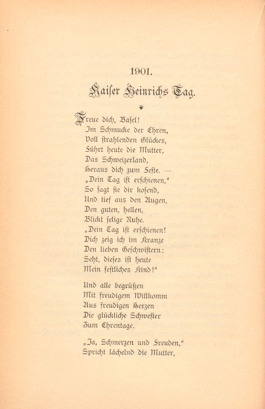 1901. Kaiser Heinrichs Tag [Gedicht] – Seite 1