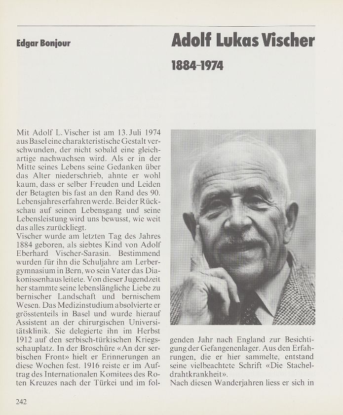 Adolf Lukas Vischer 1884-1974 – Seite 1