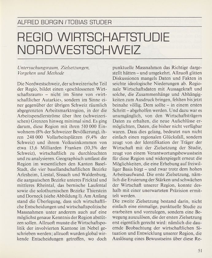 Die Regio-Wirtschaftsstudie Nordwestschweiz – Seite 1