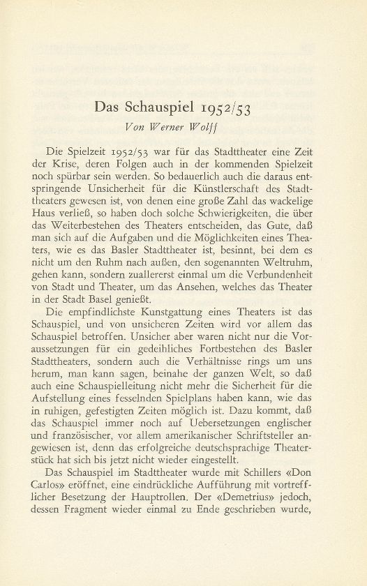 Das Schauspiel 1952/53 – Seite 1