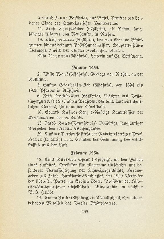 Basler Totentafel vom 1. Oktober 1933 bis 31. September 1934 – Seite 2