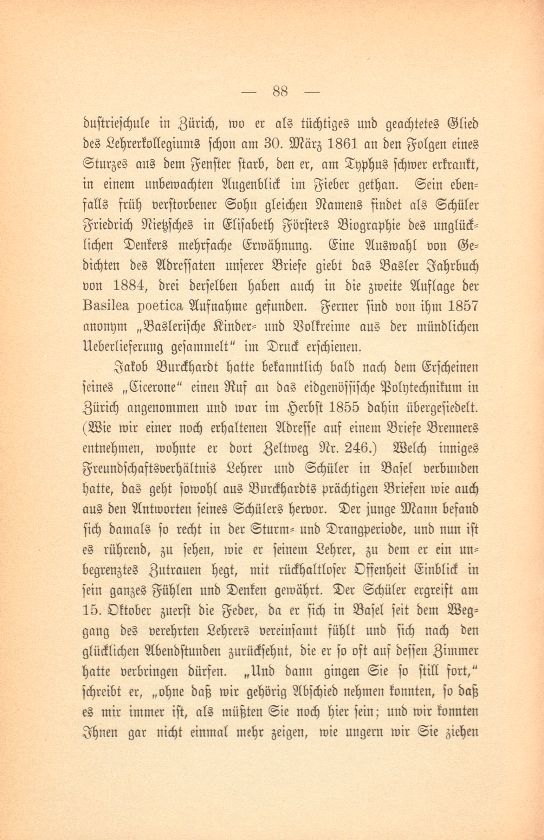 Briefe Jakob Burckhardts an Albert Brenner – Seite 2