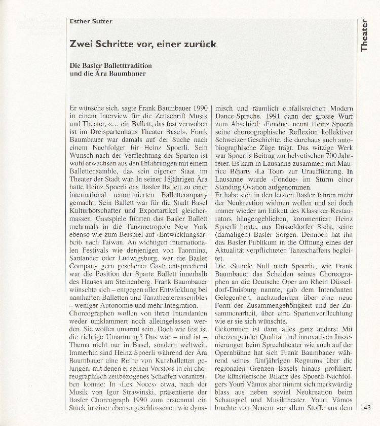 Die Ära Frank Baumbauer im Theater Basel – Seite 1
