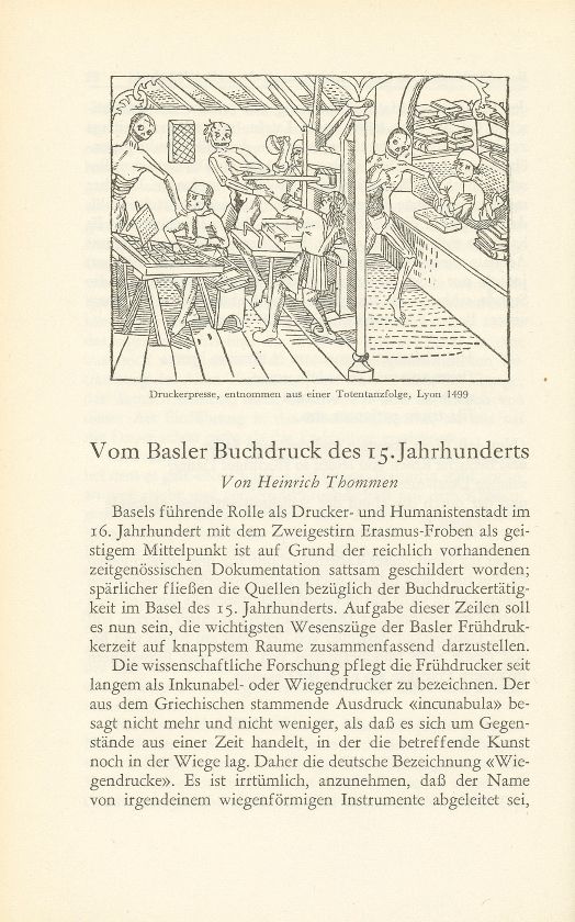 Vom Basler Buchdruck des 15. Jahrhunderts – Seite 1