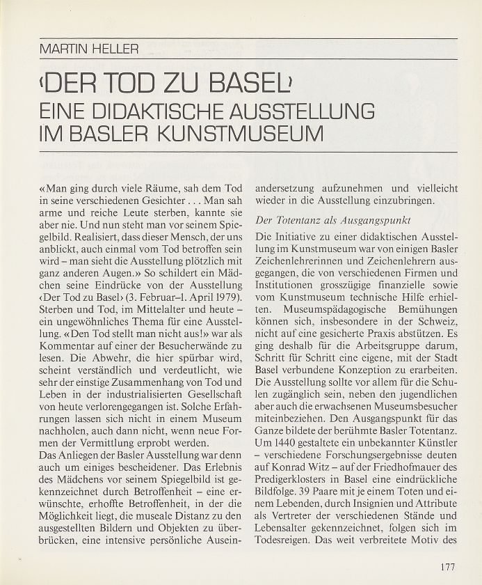 ‹Der Tod zu Basel› – Seite 1