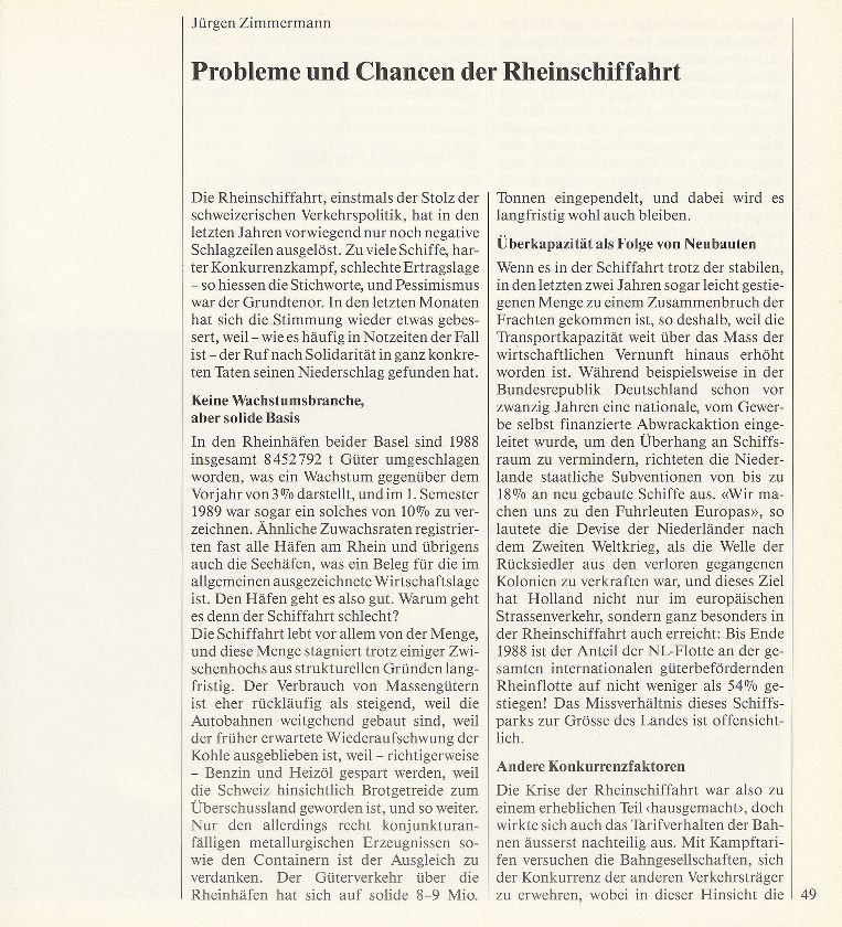 Probleme und Chancen der Rheinschiffahrt – Seite 1