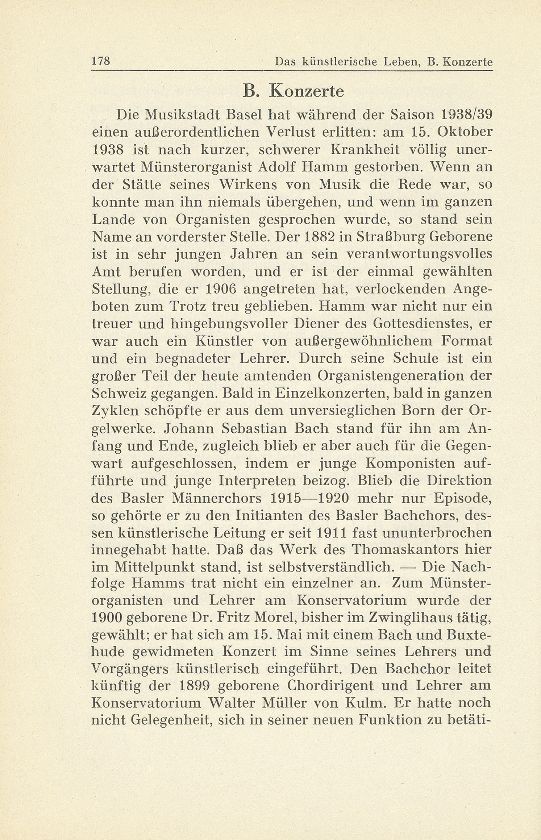 Das künstlerische Leben in Basel vom 1. Oktober 1938 bis 30. September 1939 – Seite 1