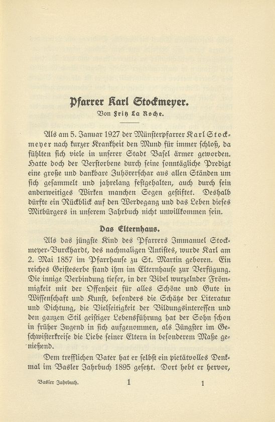 Pfarrer Karl Stockmeyer – Seite 1