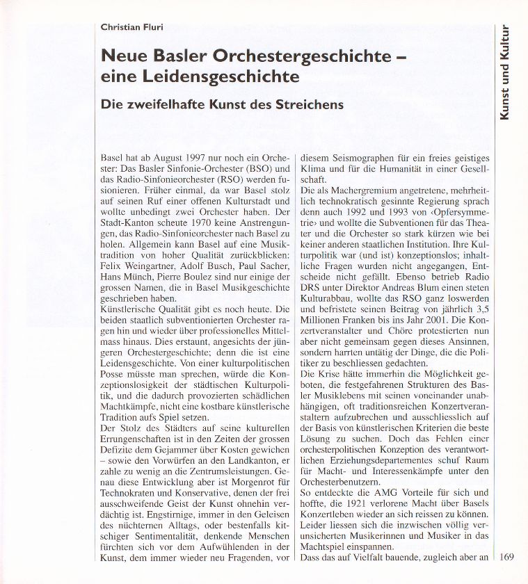 Neue Basler Orchestergeschichte – ein Leidensweg – Seite 1