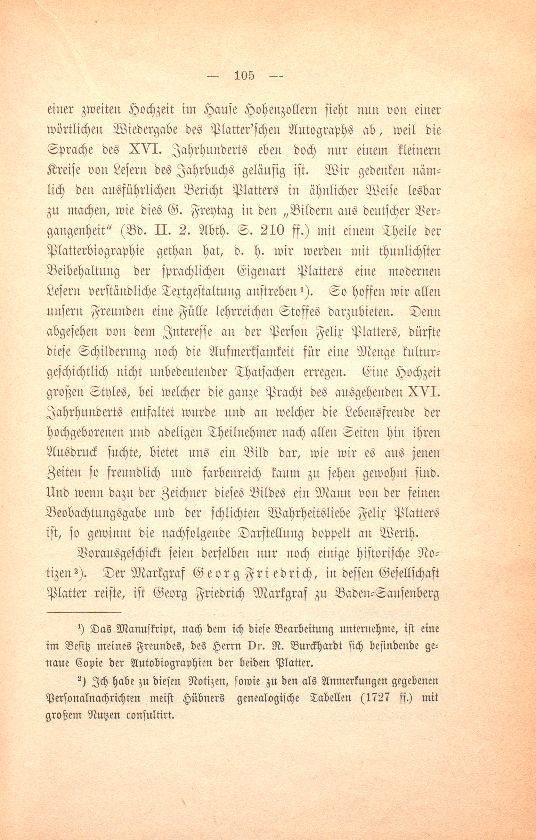Felix Platters Schilderung der Reise des Markgrafen Georg Friedrich zu Baden und Hochberg – Seite 2