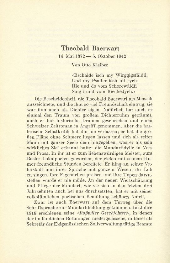 Theobald Baerwart 14. Mai 1872 bis 5. Oktober 1942 – Seite 1