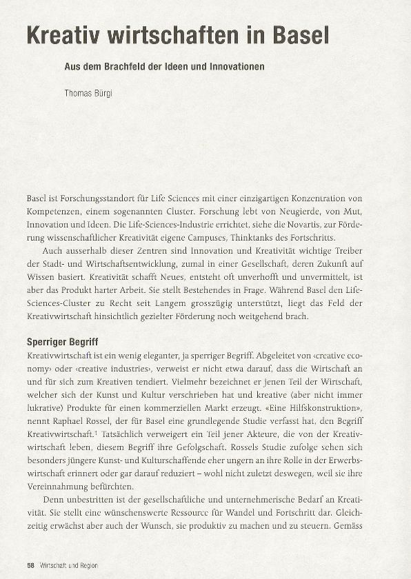 Kreativ wirtschaften in Basel – Seite 1
