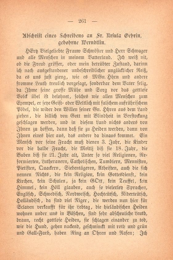 Miscellen: Brief einer ausgewanderten Zürcherin von Philadelphia in ihre Heimat (1736) – Seite 2
