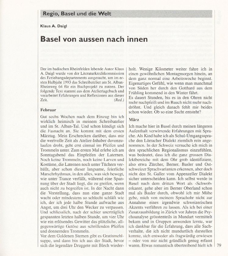 Basel von aussen nach innen – Seite 1