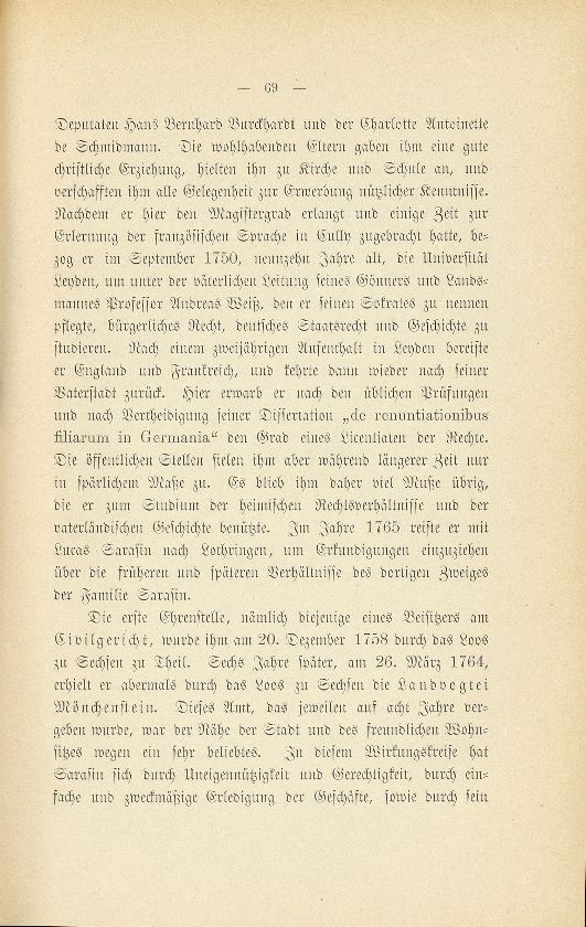 Bürgermeister Hans Bernhard Sarasin (1731-1822) – Seite 2