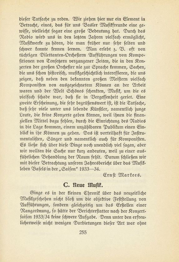 Das künstlerische Leben in Basel vom 1. Oktober 1933 bis 30. September 1934 – Seite 1