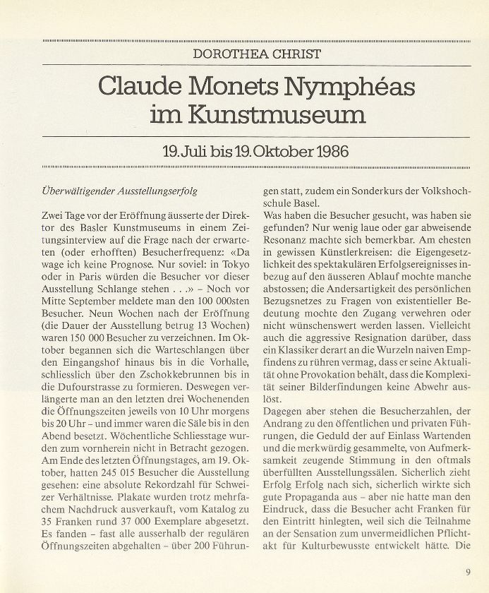Claude Monets Nympheas im Kunstmuseum – Seite 1