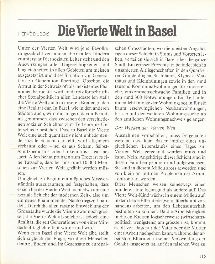 Die Vierte Welt in Basel – Seite 1