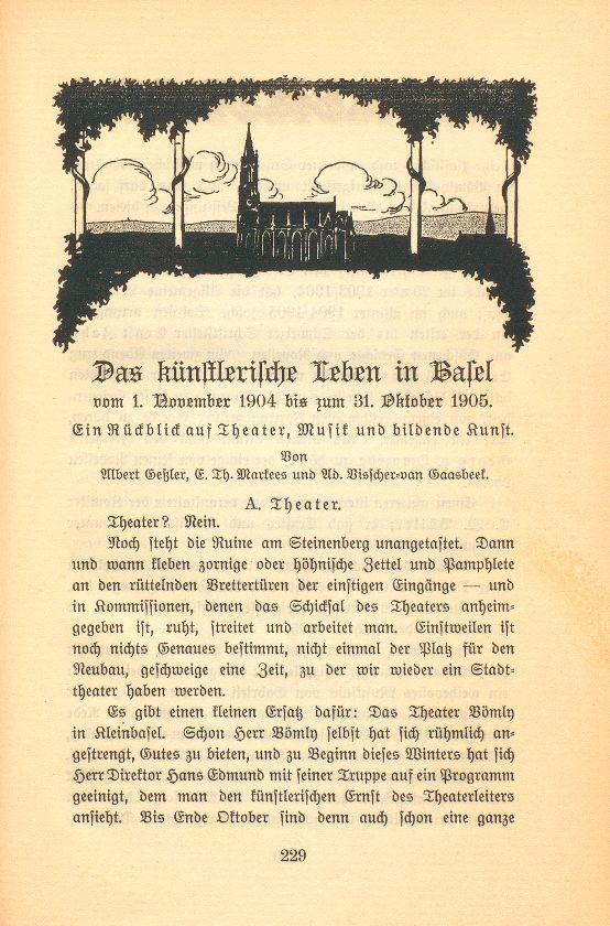 Das künstlerische Leben in Basel vom 1. November 1904 bis 31. Oktober 1905 – Seite 1