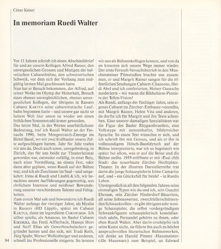 In memoriam Ruedi Walter – Seite 1