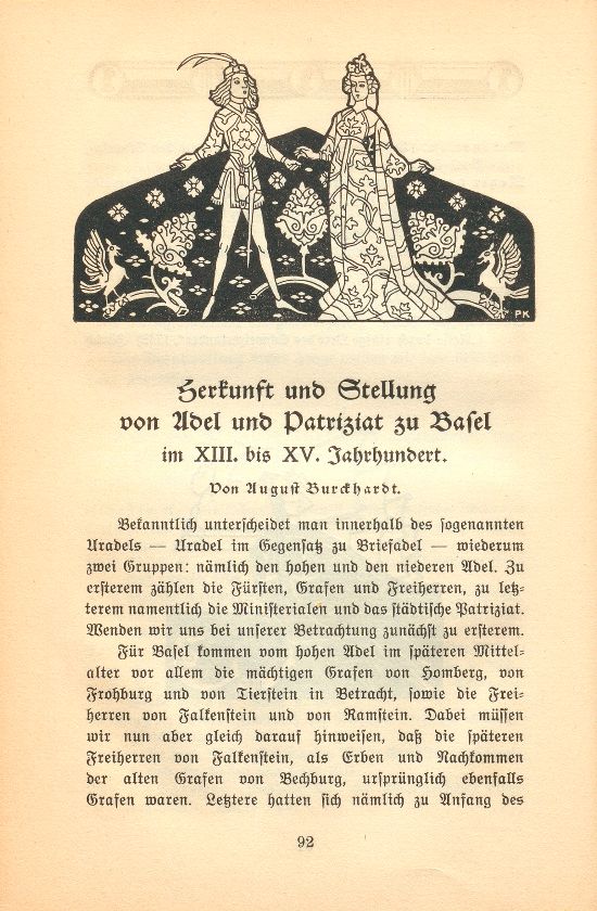 Herkunft und Stellung von Adel und Patriziat zu Basel im XIII. bis XV. Jahrhundert – Seite 1