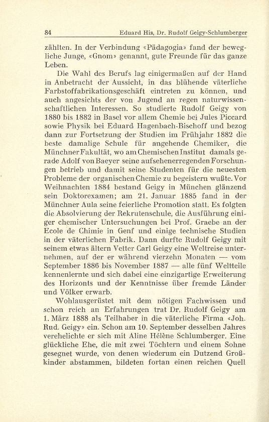 Dr. Rudolf Geigy-Schlumberger 24. März 1862 bis 14. Februar 1943 – Seite 2
