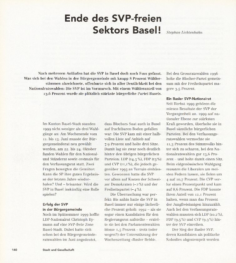 Ende des SVP-freien Sektors Basel! – Seite 1