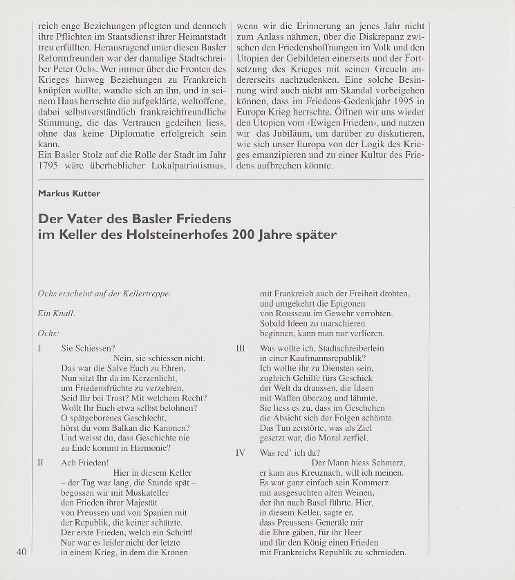 Der Vater des Basler Friedens im Keller des Holsteinerhofes 200 Jahre später – Seite 1