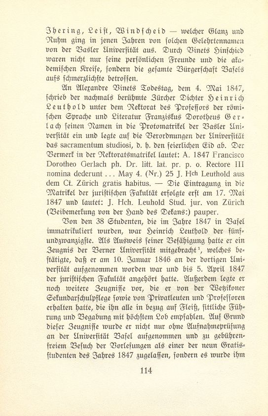 Der Dichter Heinrich Leuthold als Student an der Universität Basel – Seite 2